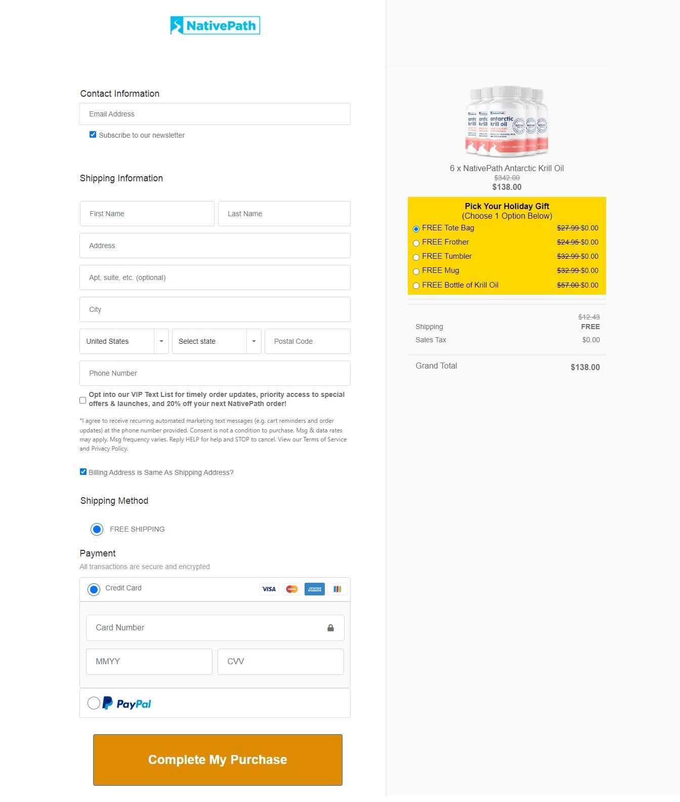 Native Antarctic Krill Oil Price